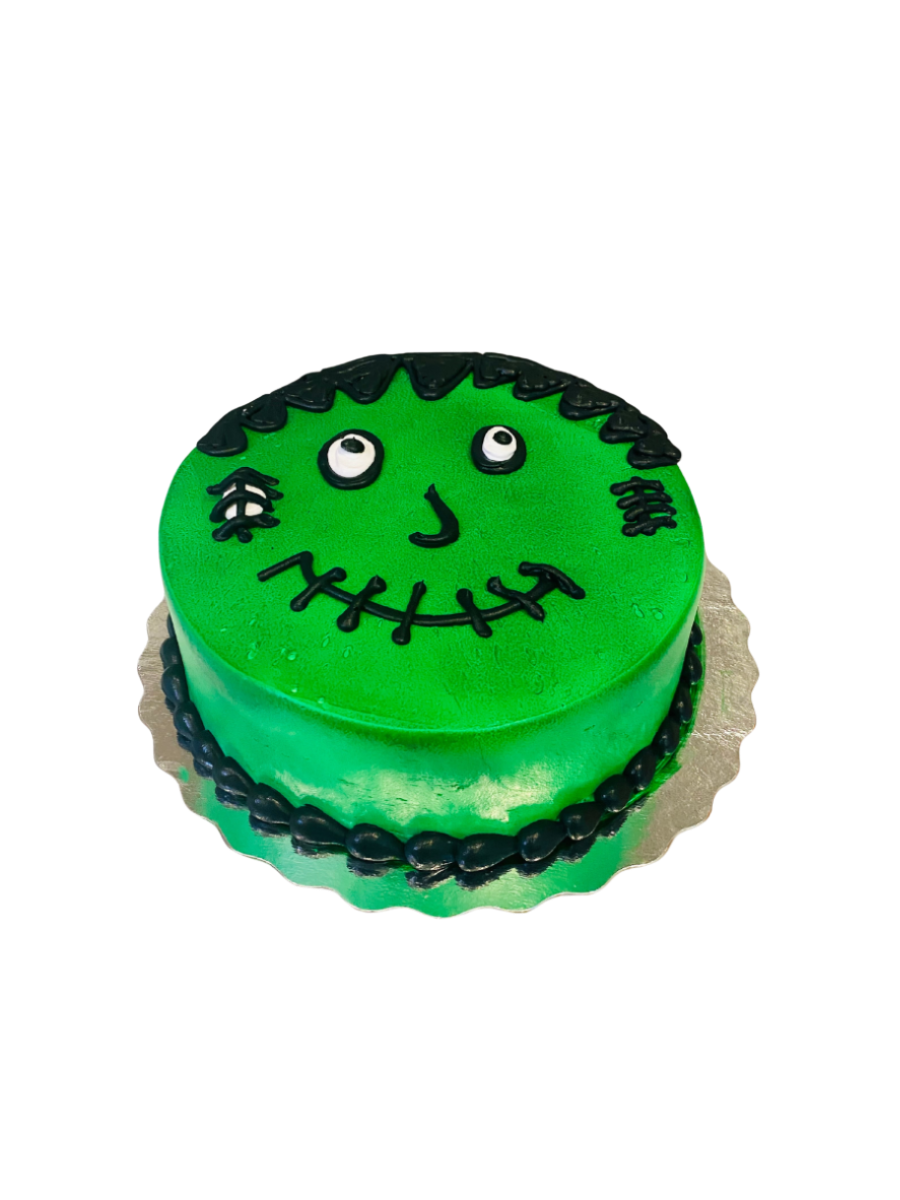 Green Halloween Monster Cake