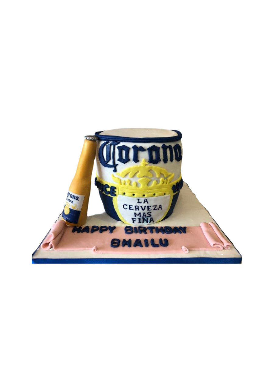 Corona Barrel & Bottle Fondant Cake