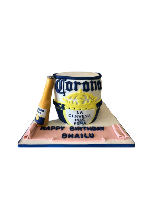 Corona Barrel & Bottle Fondant Cake
