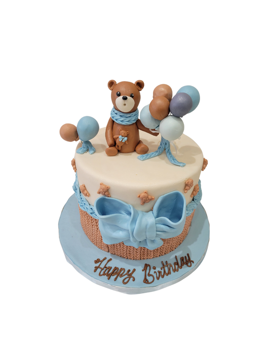 Nawab Bear Birthday Fondant Cake