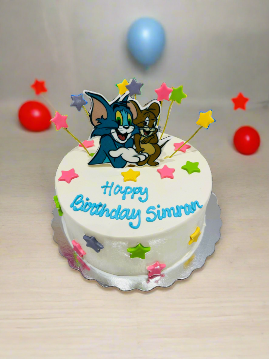 Tom & Jerry Cream Birthday Cake