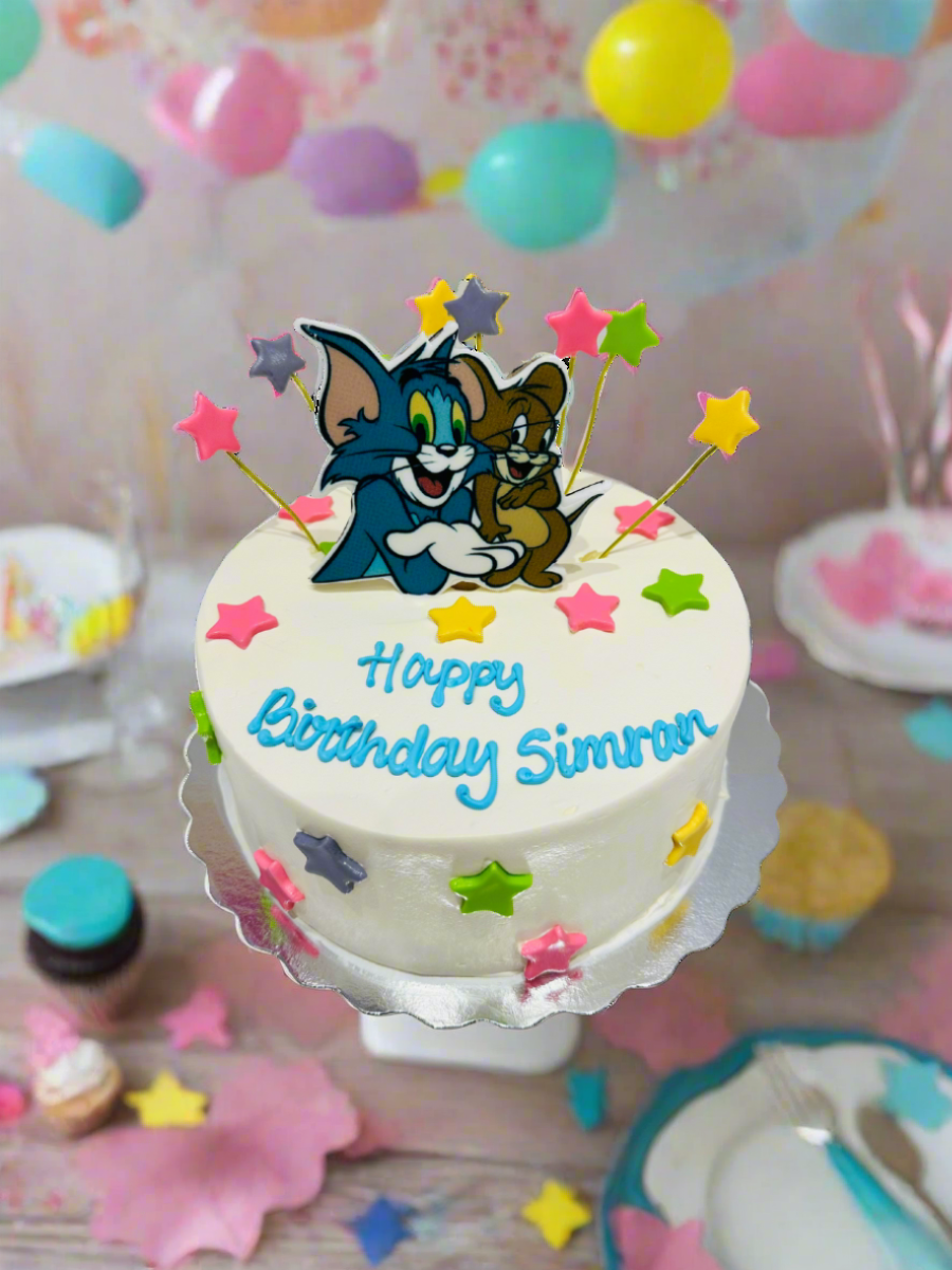 Tom & Jerry Cream Birthday Cake