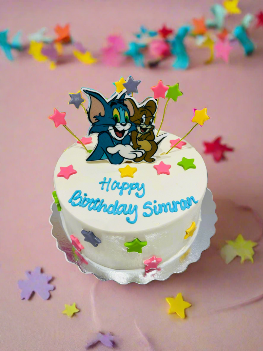 Tom & Jerry Cream Birthday Cake