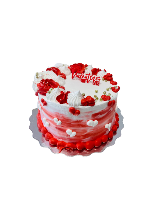 Red & White Valentine Cake