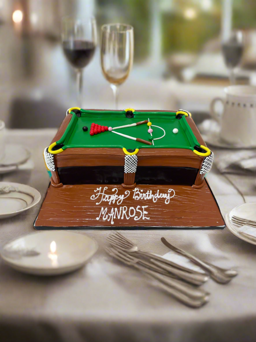 Pool Table Theme Fondant Cake