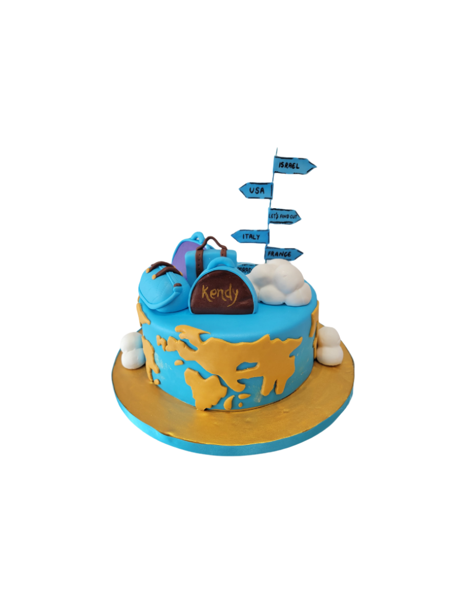 Travel Theme Fondant Cake