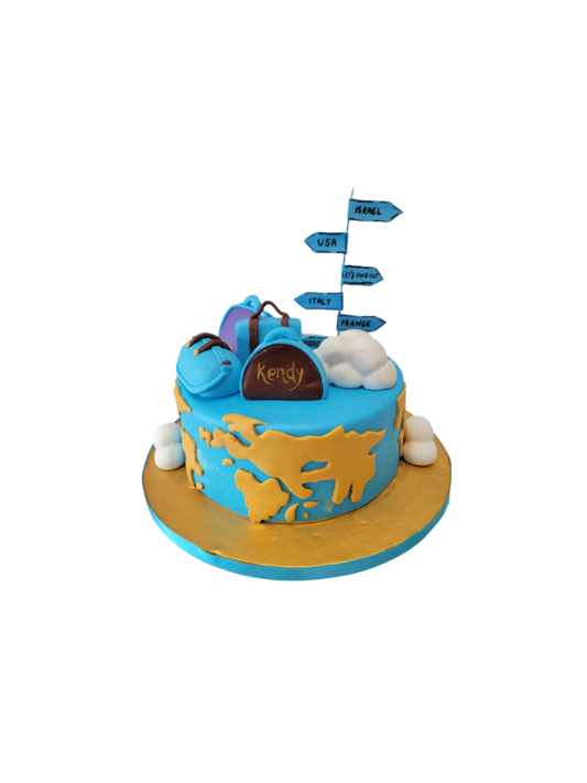 Travel Theme Fondant Cake
