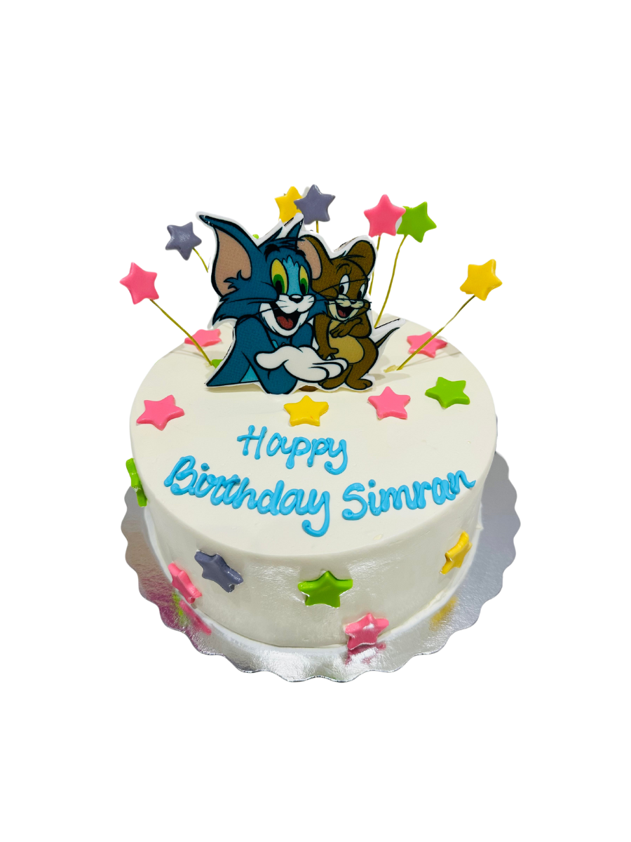 Tom & Jerry Cream Birthday Cake
