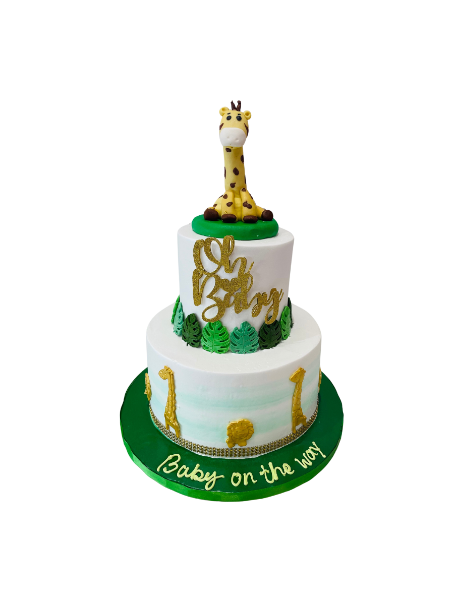 Jungle Safari Cream Tiered Cake