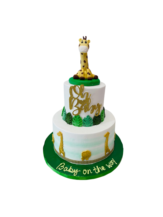 Jungle Safari Cream Tiered Cake