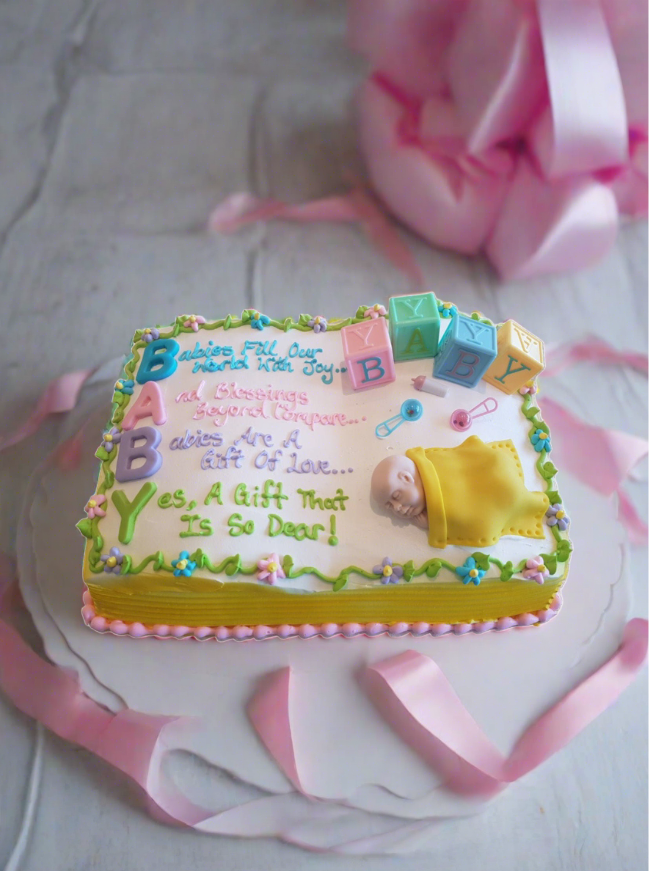 A Letter-Perfect Baby Cake