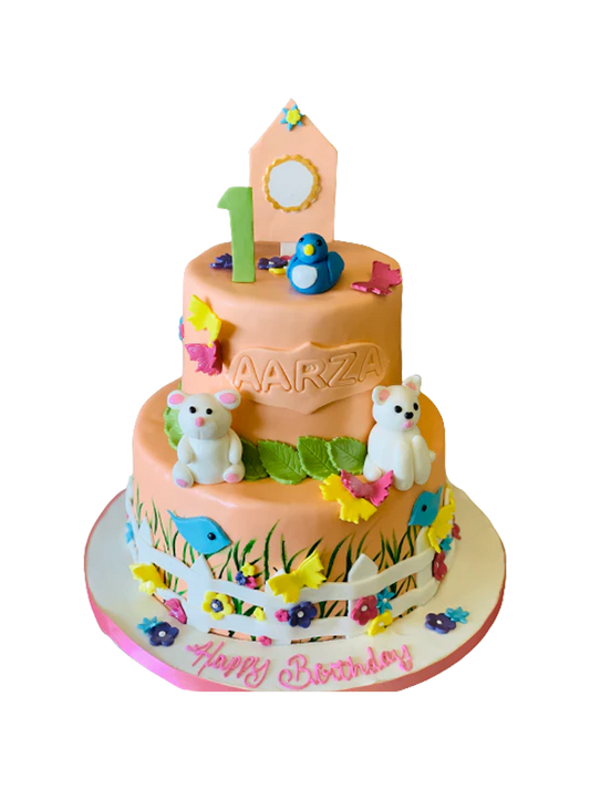 Aarza Fondant Birthday Cake