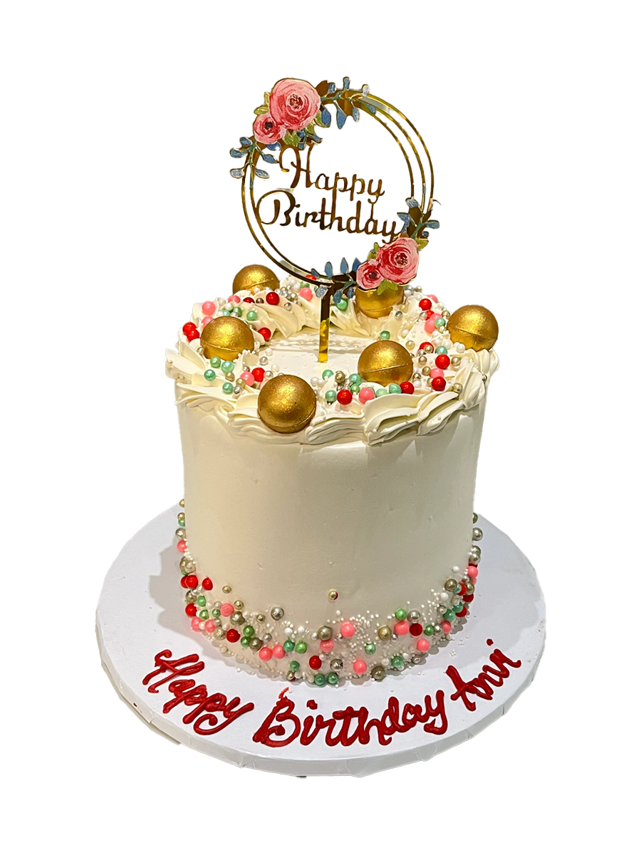 Anvi Ivory & Gold Birthday Cake