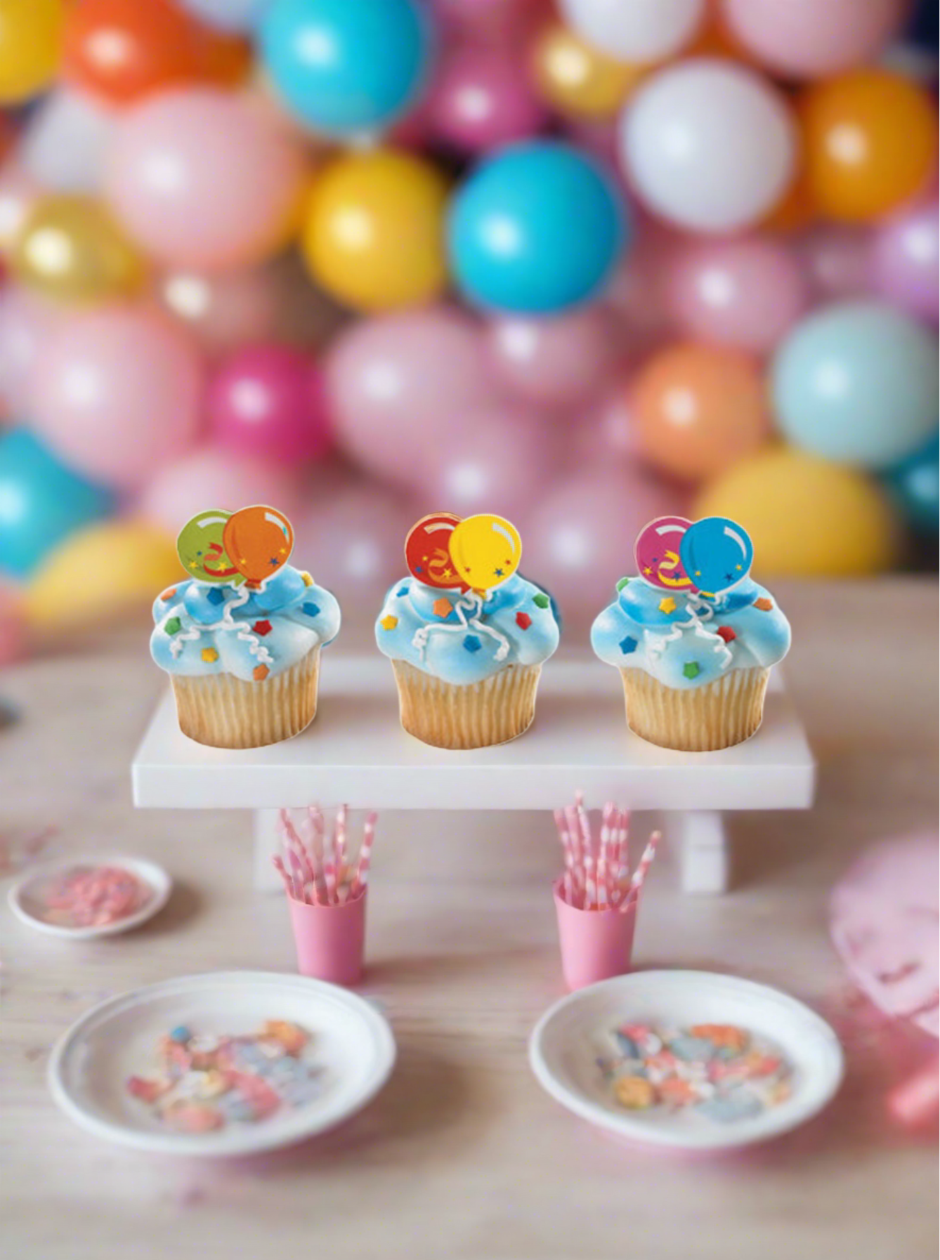 Balloons Cupcakes - (Pack of 6)