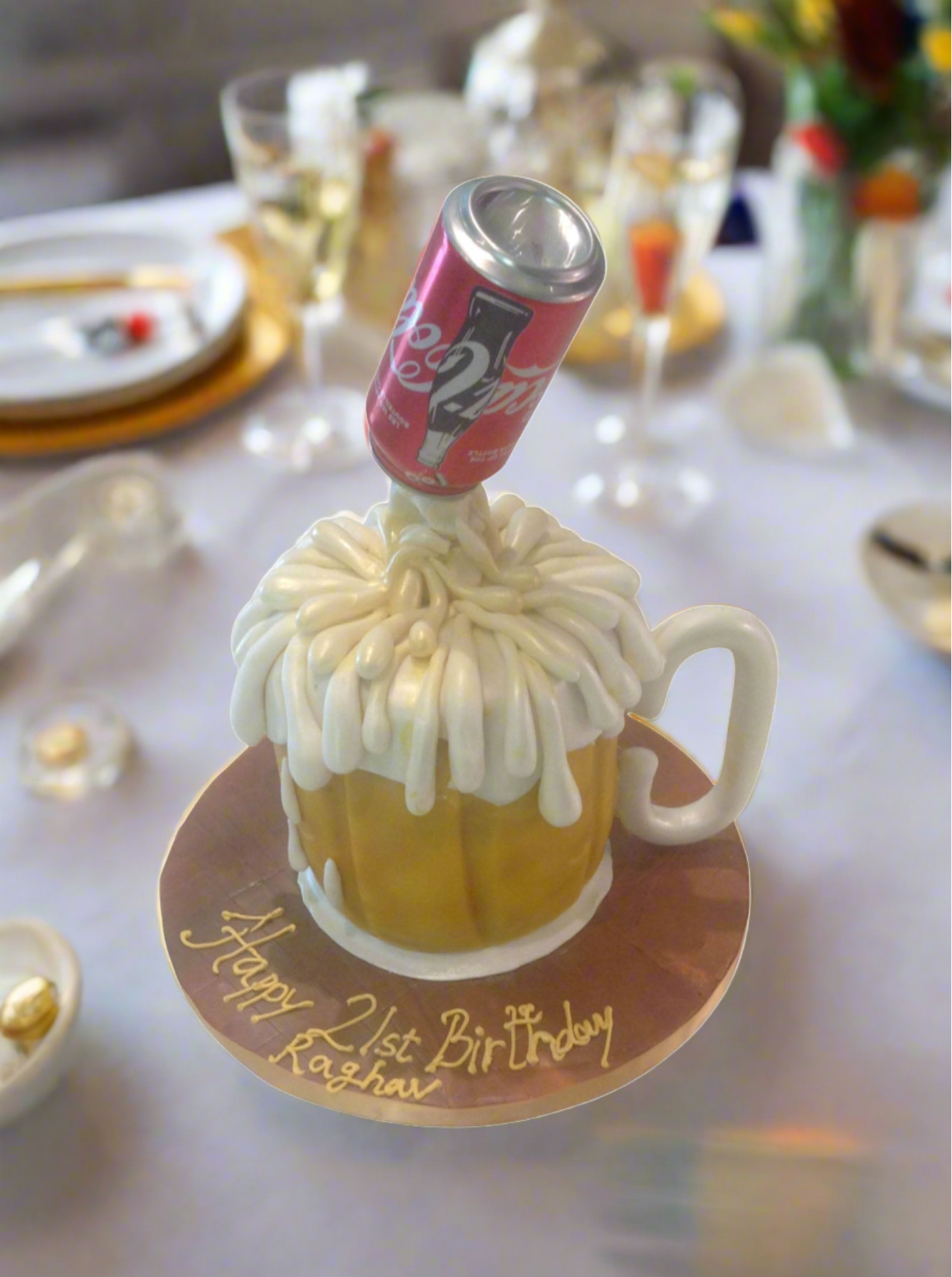 Beer Mug Fondant Cake