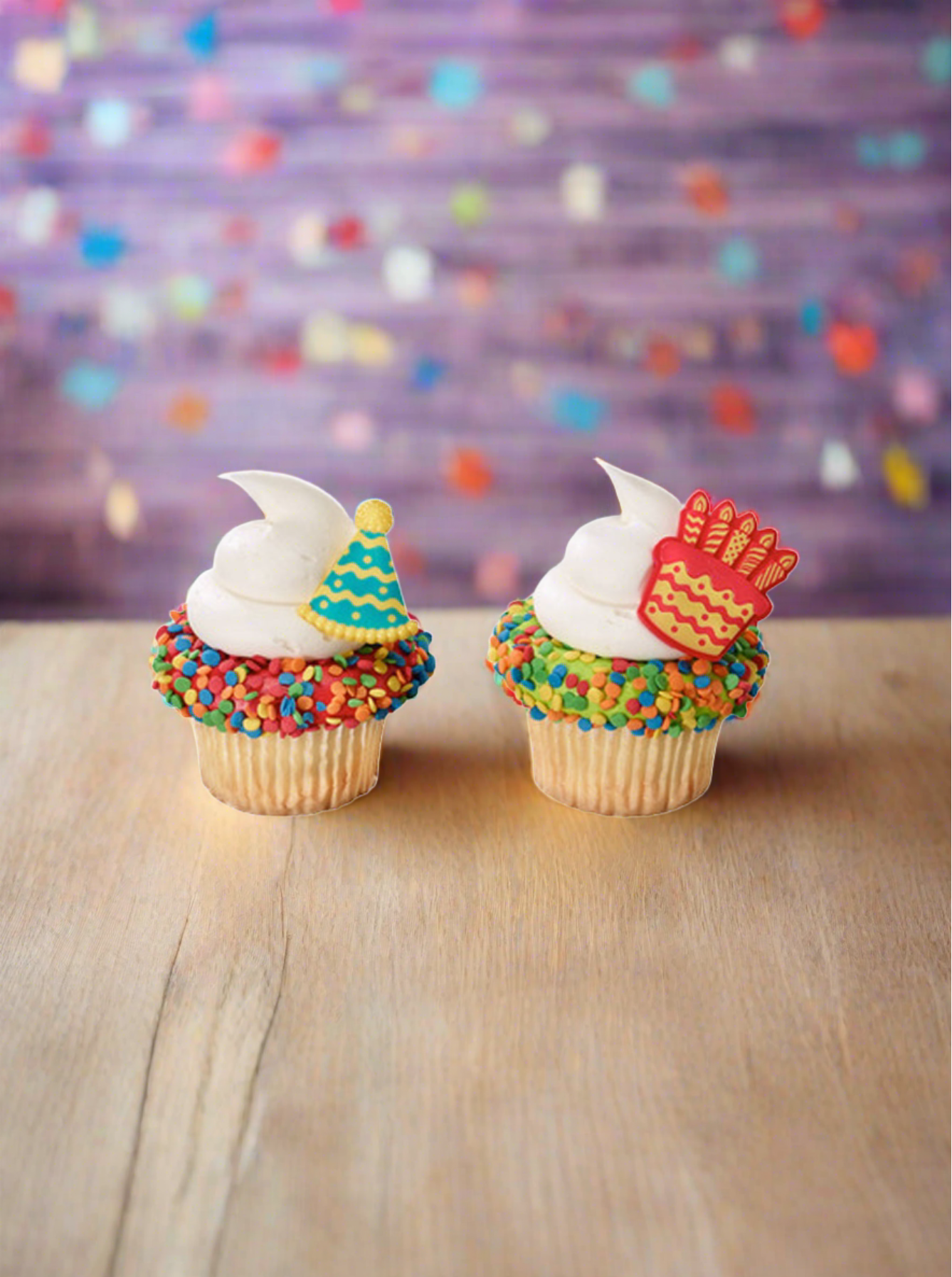 Birthday Hat & Cake Cupcakes - (Pack of 6)
