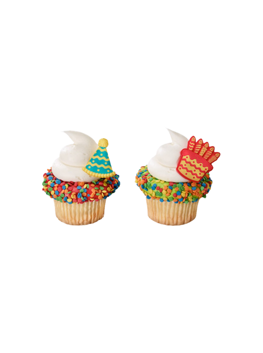 Birthday Hat & Cake Cupcakes - (Pack of 6)
