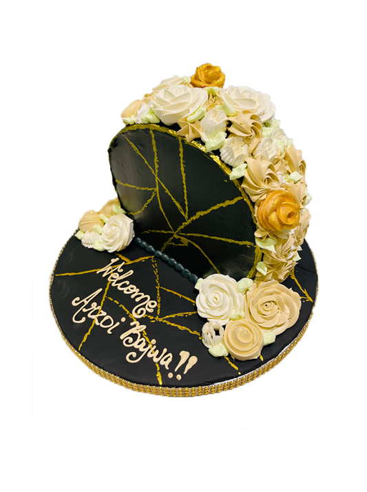 Black & Gold Arch Cake