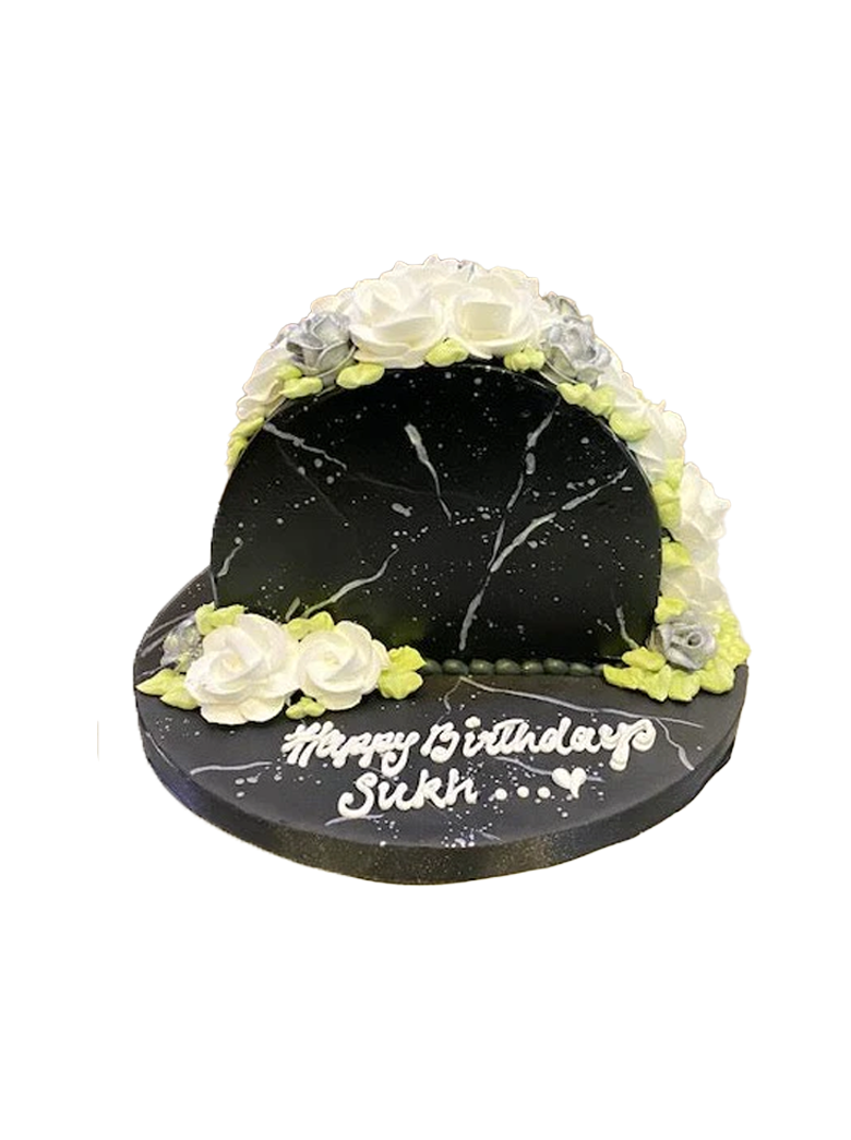 Black & Silver Arch Cake