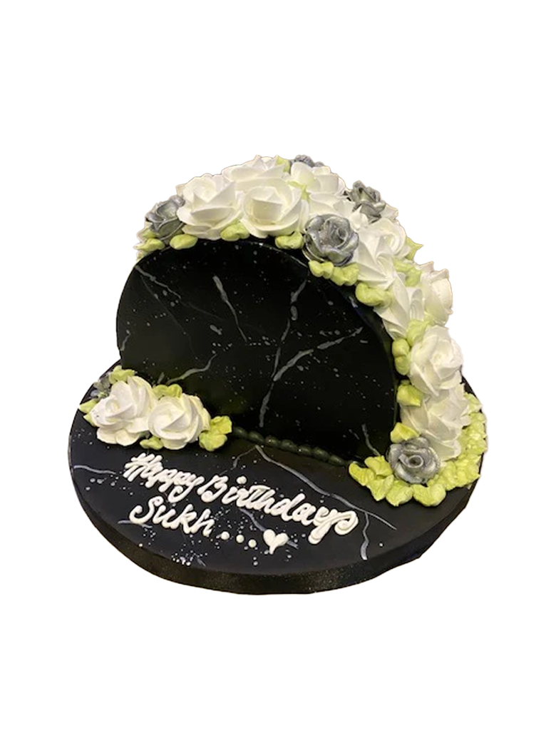 Black & Silver Arch Cake