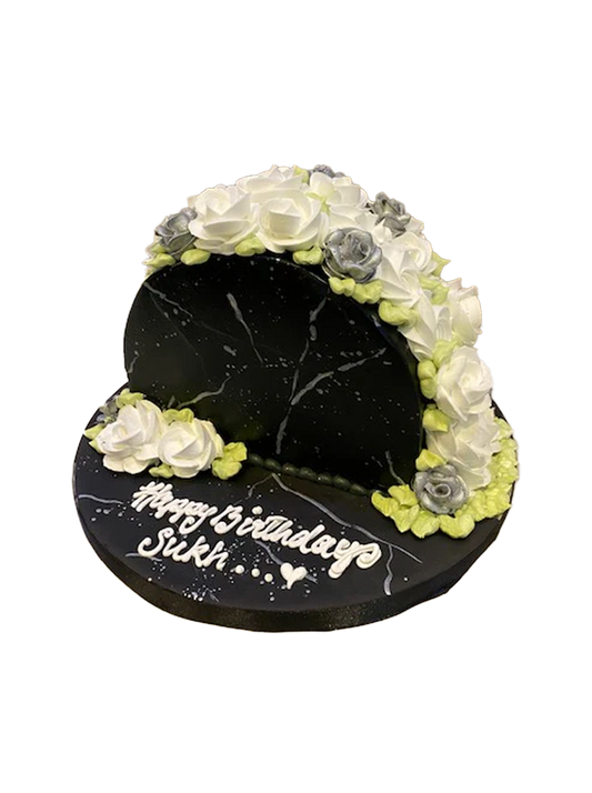 Black & Silver Arch Cake