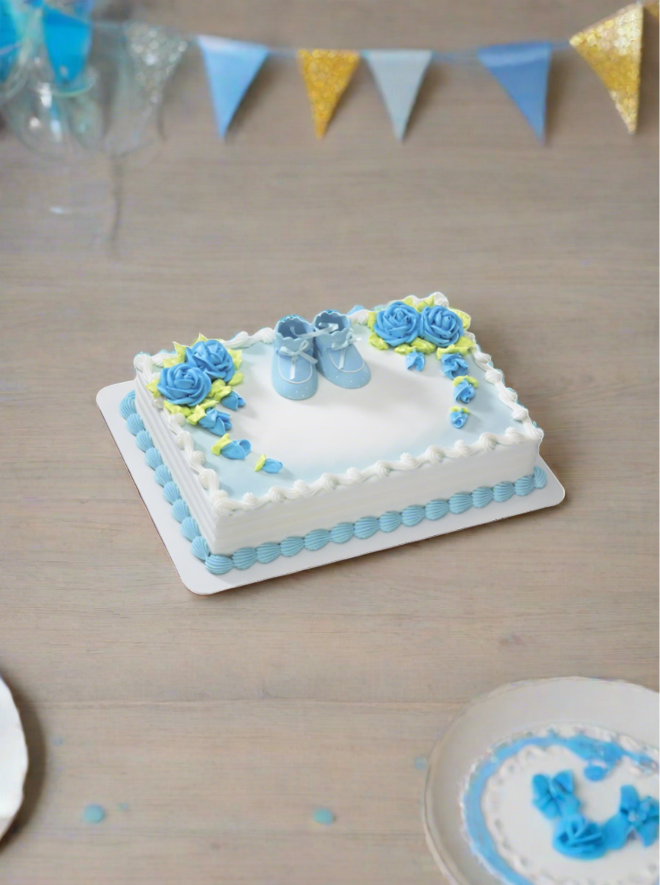 Blue Baby Booties Cake