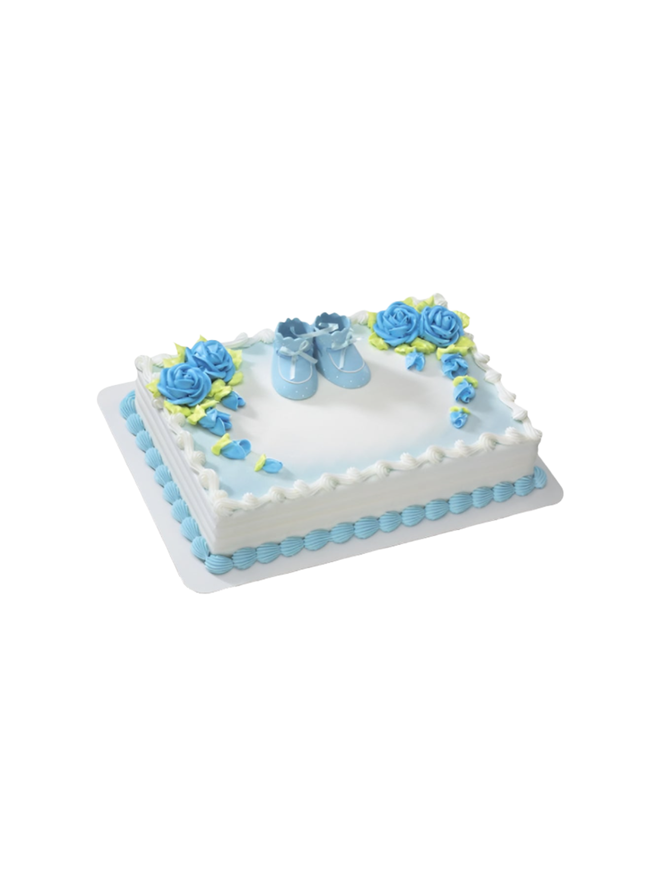 Blue Baby Booties Cake