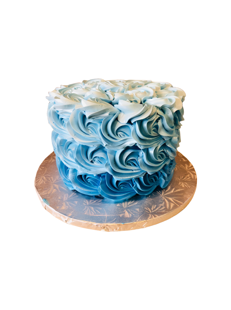 Blue Rosette Smash Cake
