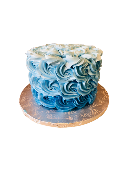 Blue Rosette Smash Cake