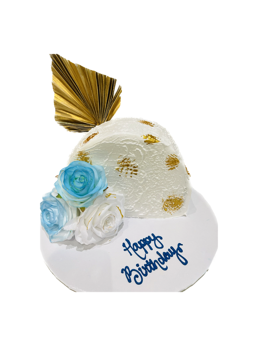Blue & Gold Arch Cake