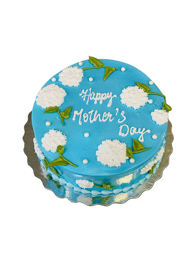 Blue & White Mothers Day Cake