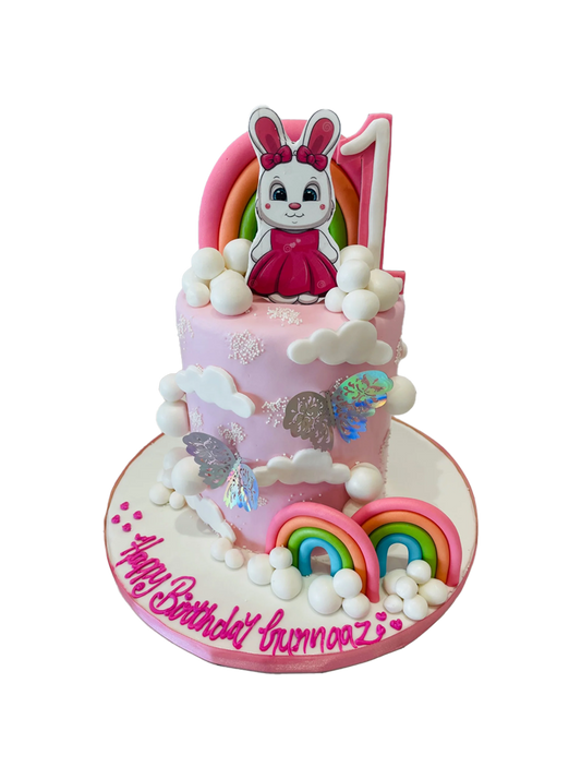Bunny Rainbow Fondant Cake