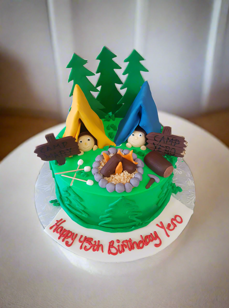 Camping Birthday Cake