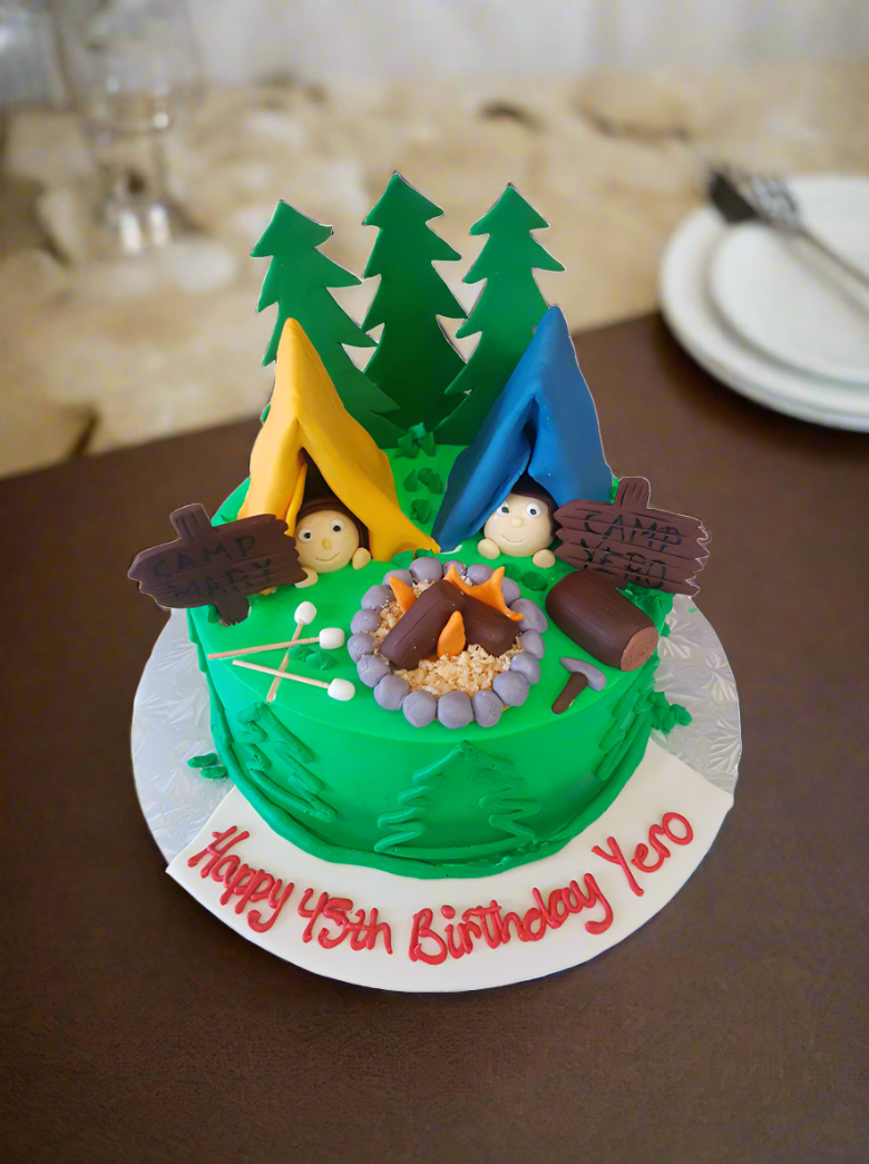 Camping Birthday Cake