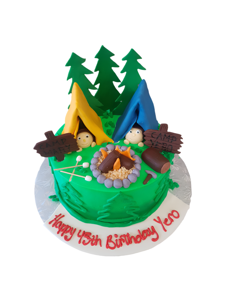 Camping Birthday Cake