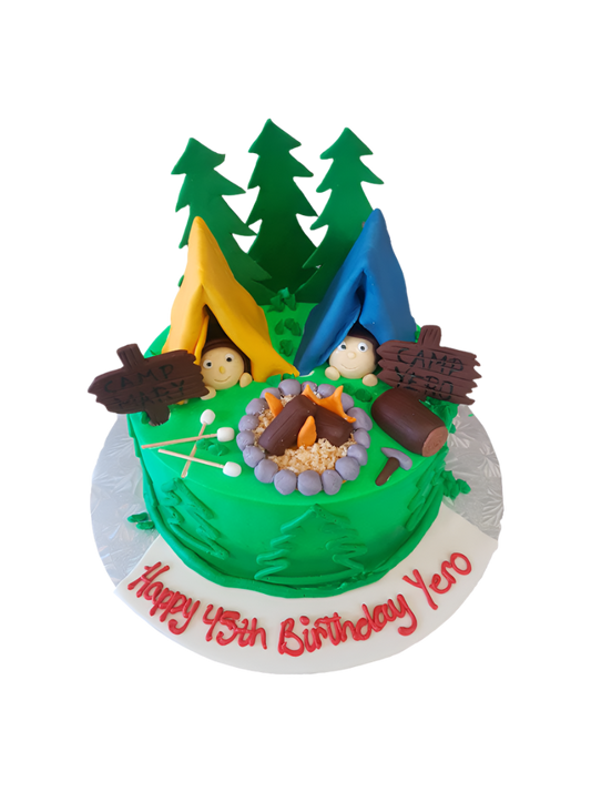 Camping Birthday Cake