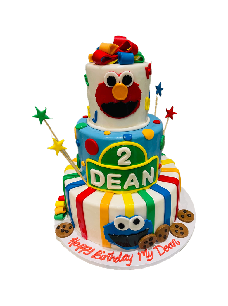 Cookie Monster Fondant Tiered Cake