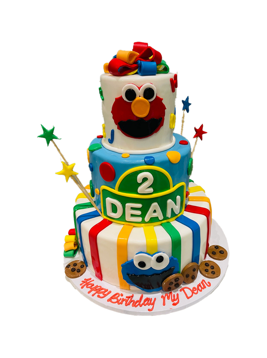 Cookie Monster Fondant Tiered Cake