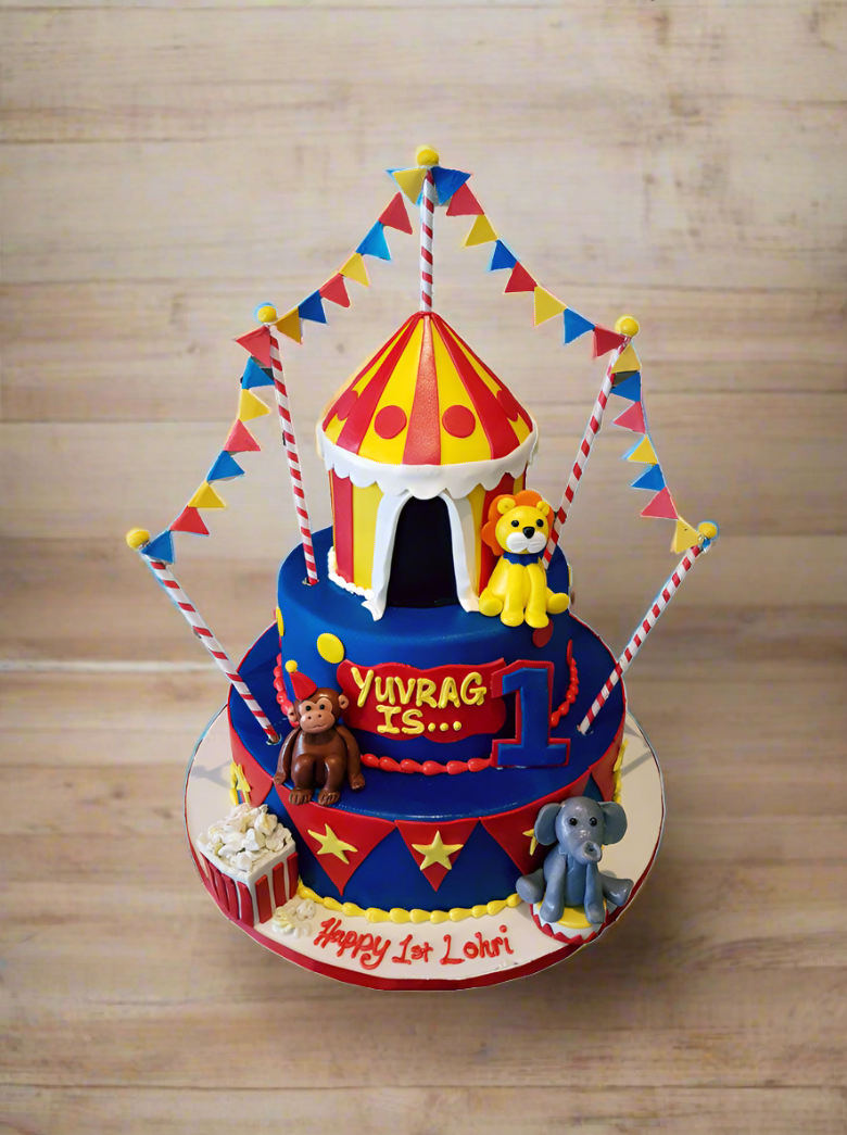 Carnival Themed Fondant Cake