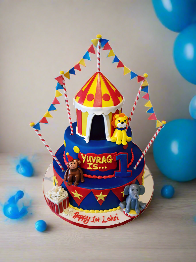 Carnival Themed Fondant Cake