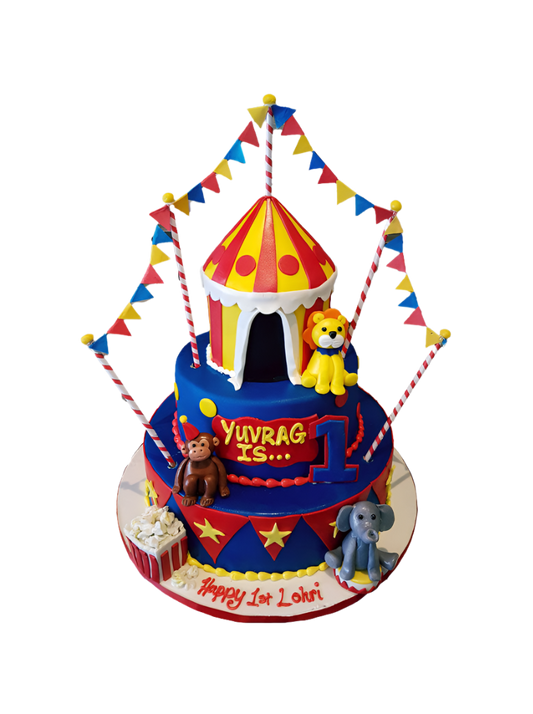 Carnival Themed Fondant Cake