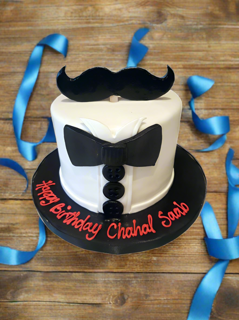 Chahal Moustache Fondant Cake