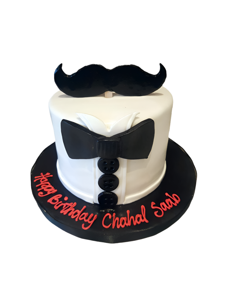 Chahal Moustache Fondant Cake