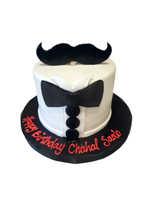 Chahal Moustache Fondant Cake