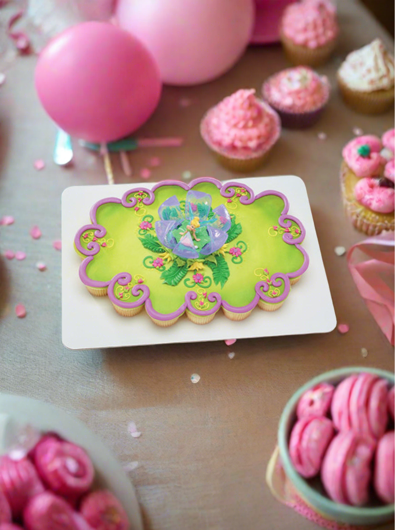 Disney Fairies Tinker Bell In Flower Cupcakes