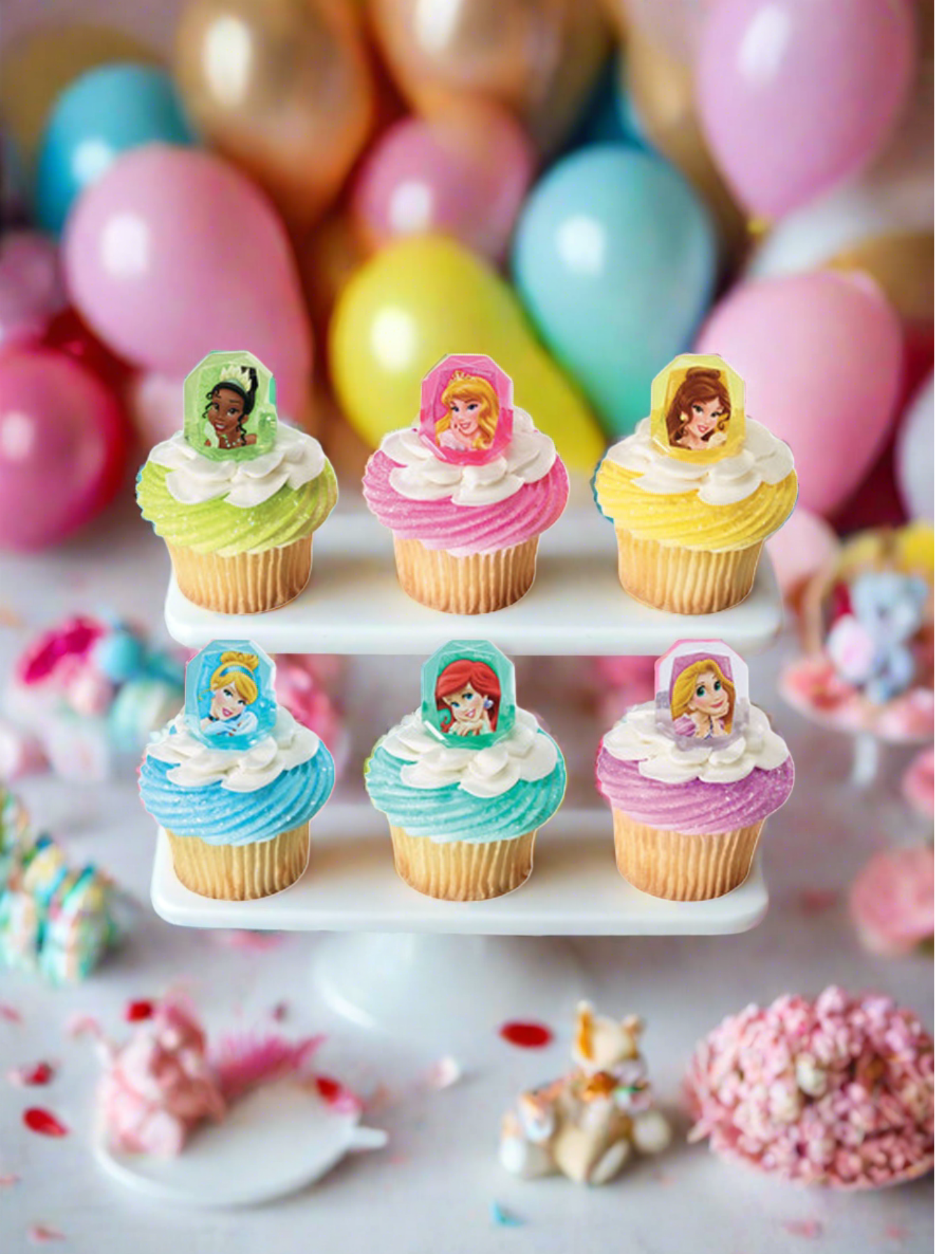 Disney Princess Gemstone Princesses Cupcakes - (Pack of 6)