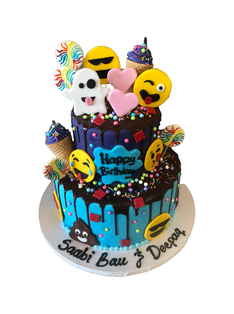 Emoji's Fondant Birthday Cake