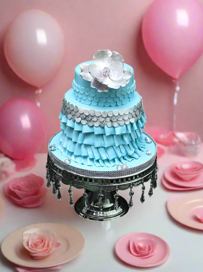 Ebony Fondant Ruffle Cake