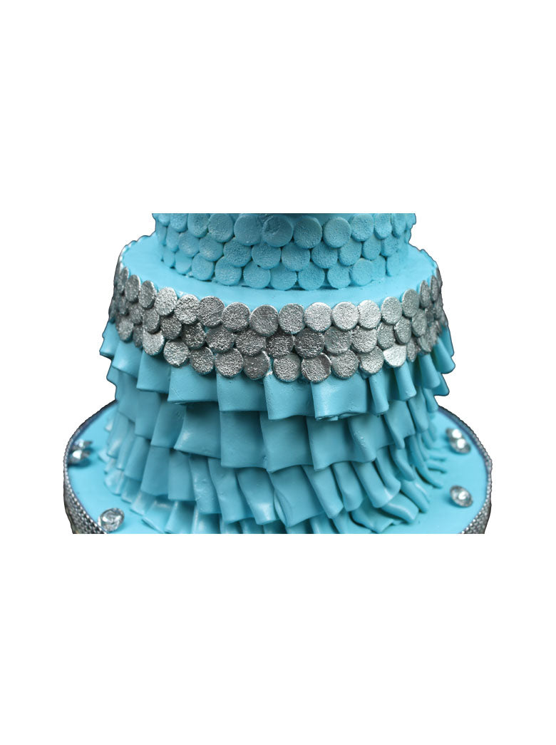 Ebony Fondant Ruffle Cake