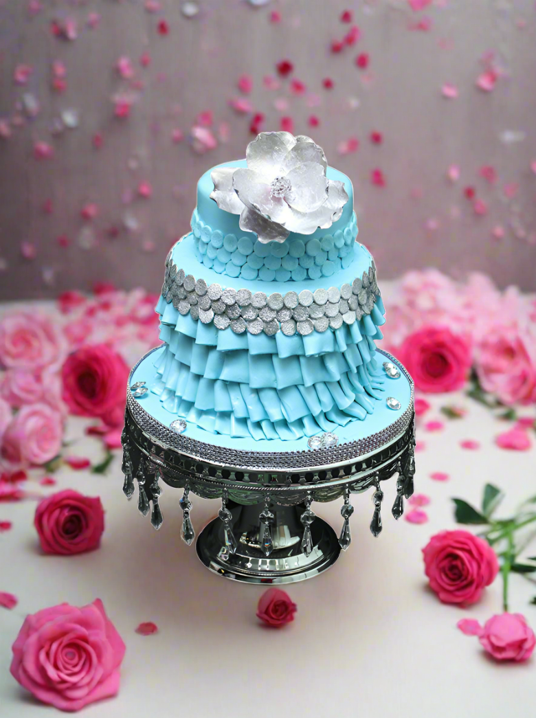 Ebony Fondant Ruffle Cake